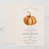 リトルパンプキンベイビーシャワーのご招待 招待状 (正面/裏面)