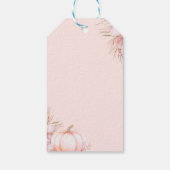 リトルパンプキンベイビーシャワーの女の子ピンクの秋 ギフトタグ (裏面)