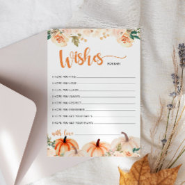 リトルパンプキンベイビーシャワーの赤ちゃんへの願いカード 招待状