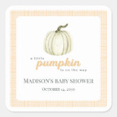 リトルパンプキンベイビーシャワーステッカー ラベル (正面)