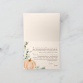 リトルパンプキンベイビーシャワー サンキューカード (内部)