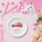 リトルパンプキンベイビーシャワー レッドトラック 秋 キュート ペーパープレート (パーティー)