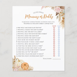 リトルパンプキンボホオートムフラワーベビーシャワーゲーム