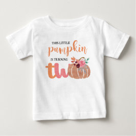 リトルパンプキンボホフラワー2歳誕生日Tシャツ ベビーTシャツ
