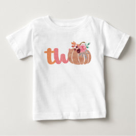 リトルパンプキンボホフラワー 2歳の誕生日Tシャツ ベビーTシャツ