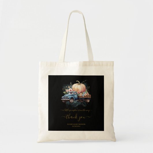 リトルパンプキン水彩トラックベイビーシャワー トートバッグ (正面)