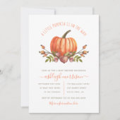 リトルパンプキン男女兼用秋ベビーシャワー 招待状 (正面)