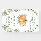 リトルパンプキン秋のグリーンゴールドベイビーシャワー 横断幕 (横)