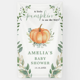 リトルパンプキン秋のグリーンゴールドベイビーシャワー 横断幕