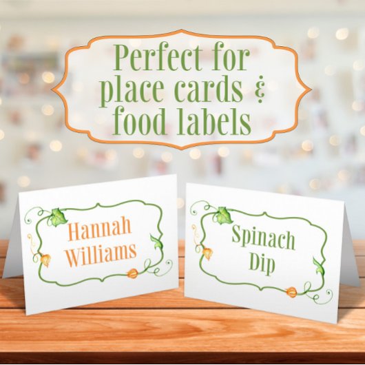 リトルパンプキン秋のフェアリーテイルフードラベルテント プレイスカード