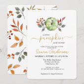 リトルパンプキン秋のベイビーシャワー 招待状 (正面/裏面)