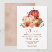 リトルパンプキン秋の恋ベビーシャワー 招待状 (正面/裏面)