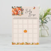 リトルパンプキン秋の花のベイビーシャワービンゴカード 招待状 (スタンド正面)
