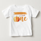 リトルパンプキン秋の1歳の誕生日 ベビーTシャツ (正面)