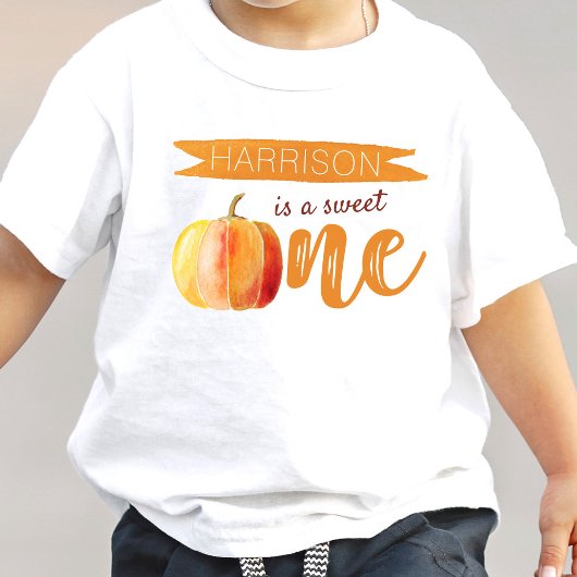 リトルパンプキン秋の1歳の誕生日 ベビーTシャツ