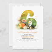 リトルパンプキン秋の6歳誕生日パーティー招待状 招待状 (正面)