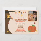 リトルパンプキン秋オータムフォトパーティの招待状 招待状 (正面)