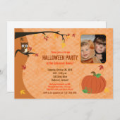 リトルパンプキン秋オータムフォトパーティの招待状 招待状 (正面/裏面)