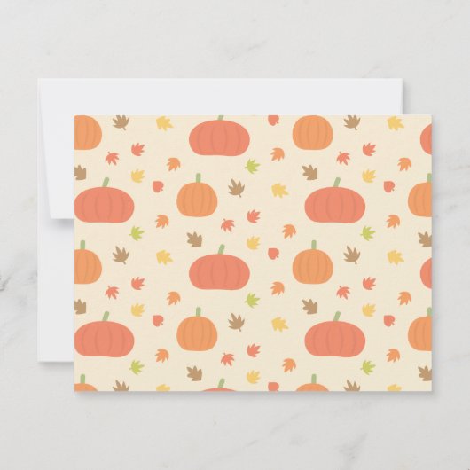 リトルパンプキン秋テーマベビーシャワー招待状 招待状 (裏面)