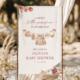 リトルパンプキン秋ピンクガールベイビーシャワーウェルカム 横断幕