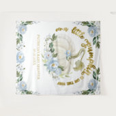 リトルパンプキン秋ベイビーシャワー背景 タペストリー (正面(横))