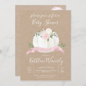 リトルパンプキン秋ベビーシャワー招待状ガール 招待状 (正面/裏面)