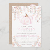 リトルパンプキン秋ベビーシャワー招待状ガール 招待状 (正面/裏面)