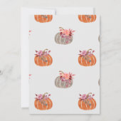 リトルパンプキン秋 カップル ベビーシャワー 花 招待状 (裏面)