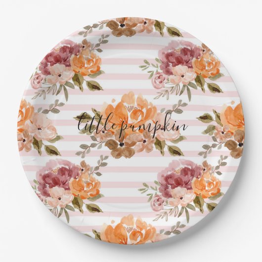 リトルパンプキン紙プレートパンプキンベビーシャワー ペーパープレート (正面)