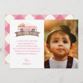 リトルパンプキン誕生日写真サンキューカード 招待状 (正面/裏面)