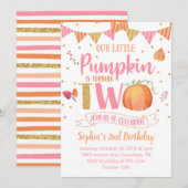 リトルパンプキン2歳の誕生日おめでとう 招待状 (正面/裏面)