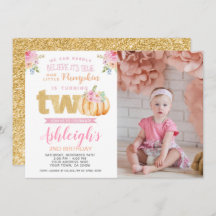 リトルパンプキン2歳の誕生日招待状と写真