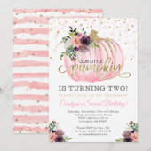 リトルパンプキン2歳の誕生日招待状 招待状 (正面/裏面)