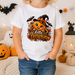 リトルパンプキン かわいい魔女 ハロウィン パンプキン ベビーTシャツ