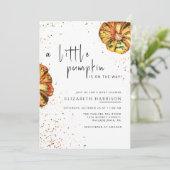 リトルパンプキン オータム フォール フローラル ベイビーシャワー 招待状 (スタンド正面)