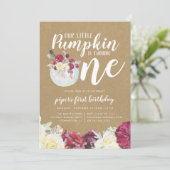 リトルパンプキン オータム フラワーファーストバースデーパーティ 招待状 (スタンド正面)