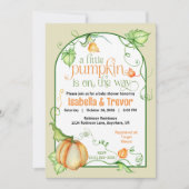リトルパンプキン　ジェンダーニュートラル　秋のベイビーシャワー 招待状 (正面)