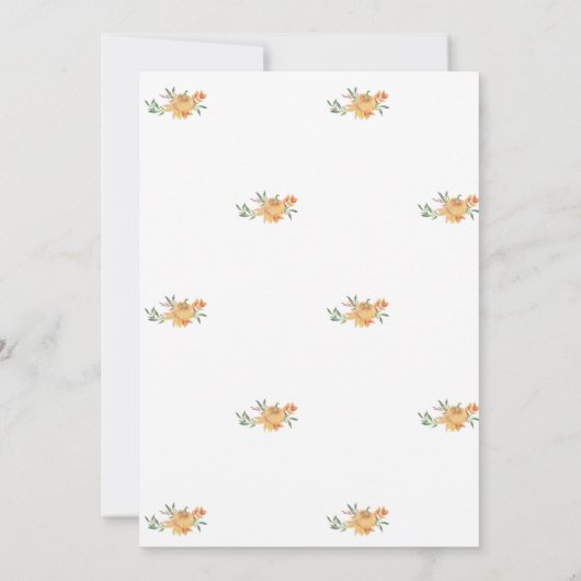 リトルパンプキン、トラックひまわり秋の赤ちゃんシャワー 招待状 (裏面)