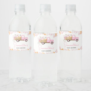 リトルパンプキン ピンクトラック 秋のベビーシャワー ペットボトルラベル