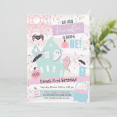 リトルパンプキン ファーストバースデー ハロウィン パステル 招待状 (スタンド正面)