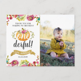 リトルパンプキン ファーストバースデー 感謝のポストカード ポストカード