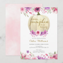 リトルパンプキン フラワーガール ベビーシャワー招待状