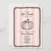 リトルパンプキン ブラック&ピンク シックガール ベイビーシャワー 招待状 (正面)