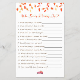 リトルパンプキン ベイビーシャワーゲーム 誰がママのことを一番知っている？ チラシ