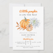 リトルパンプキン ベイビーシャワー エレガント シンプル モダン 招待状 (正面)