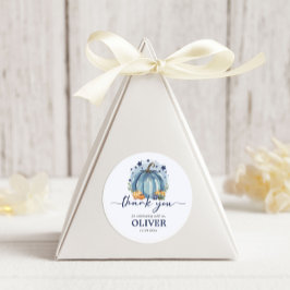 リトルパンプキン ボーイ ブルー ベイビー シャワー サンクス ラウンドシール