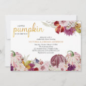 リトルパンプキン ラスティック フラワーズ カップル ベビーシャワー 招待状 (正面)