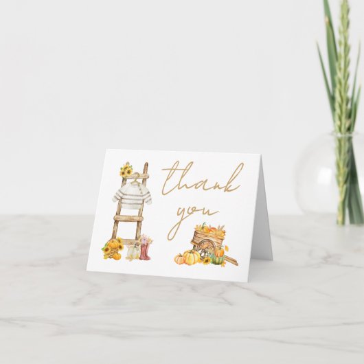 リトルパンプキン ラスティック ベイビーシャワー サンキューカード (正面)
