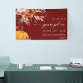 リトルパンプキン ラスティ バーガンディ フラワーベイビーシャワー 横断幕 (トレードショー)