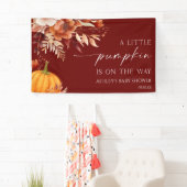 リトルパンプキン ラスティ バーガンディ フラワー ベイビー シャワー 横断幕 (インサイチュ)